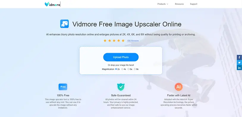 VIDMORE הגדלת וחידוד תמונות בחינם עם וידמור