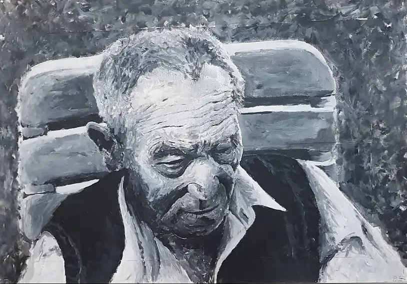ציור בו ציירתי את סבא שלי ז"ל | שנת 2004 | אקריליק