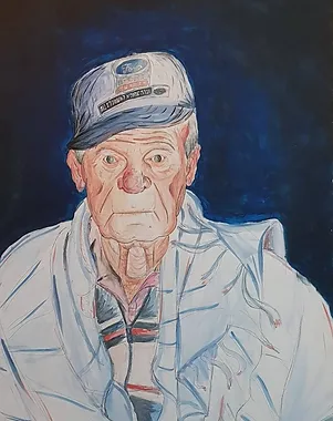 ציור בצבעי מים בו ציירתי את סבא שלי ז"ל | שנת 2004