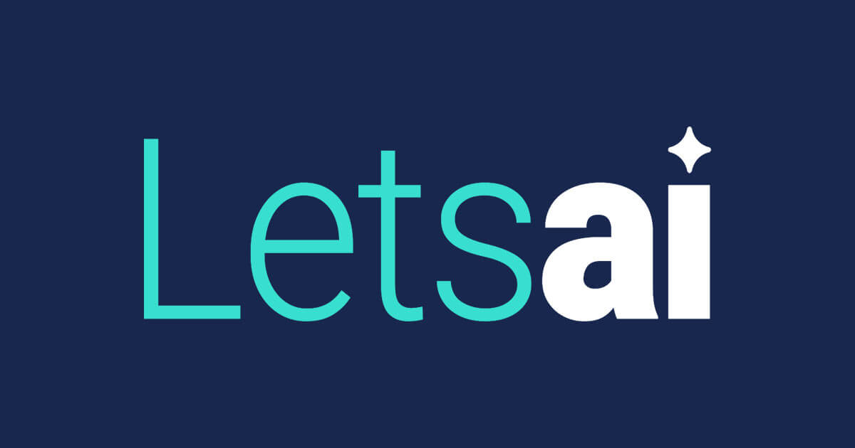 לוגו Lets AI על רקע כחול