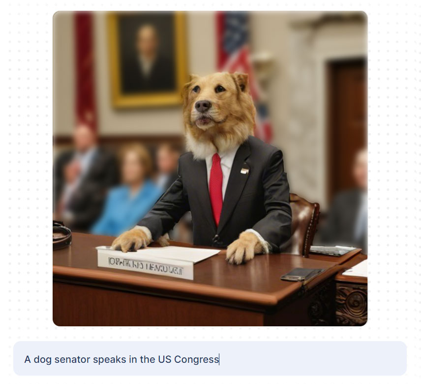 כלב סנאטור שנוצר בעזרת מחולל תמונות