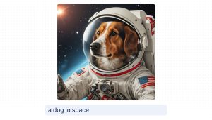 כלב בחלל בעזרת כלי SDXL Turbo
