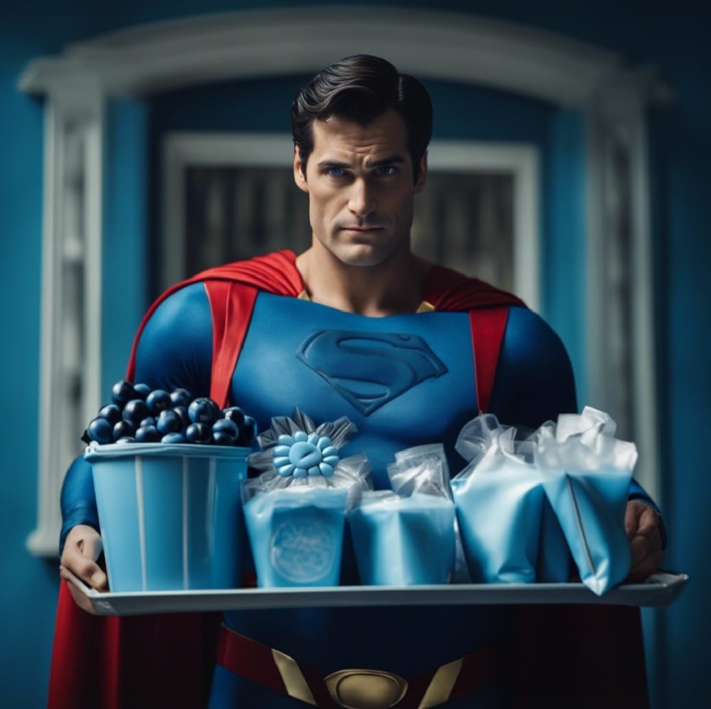 טרנד המגשים: סופרמן עם מגש כחול