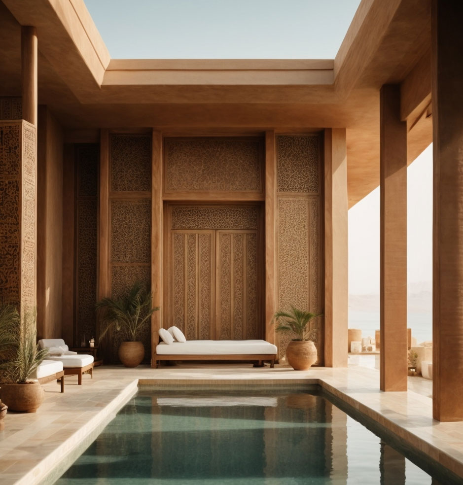 מלון מרוקאי בים המלח עם טאץ' מודרני בעזרת בינה מלאכותית