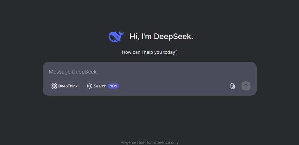 ממשק הצ׳אט של deepseek V3