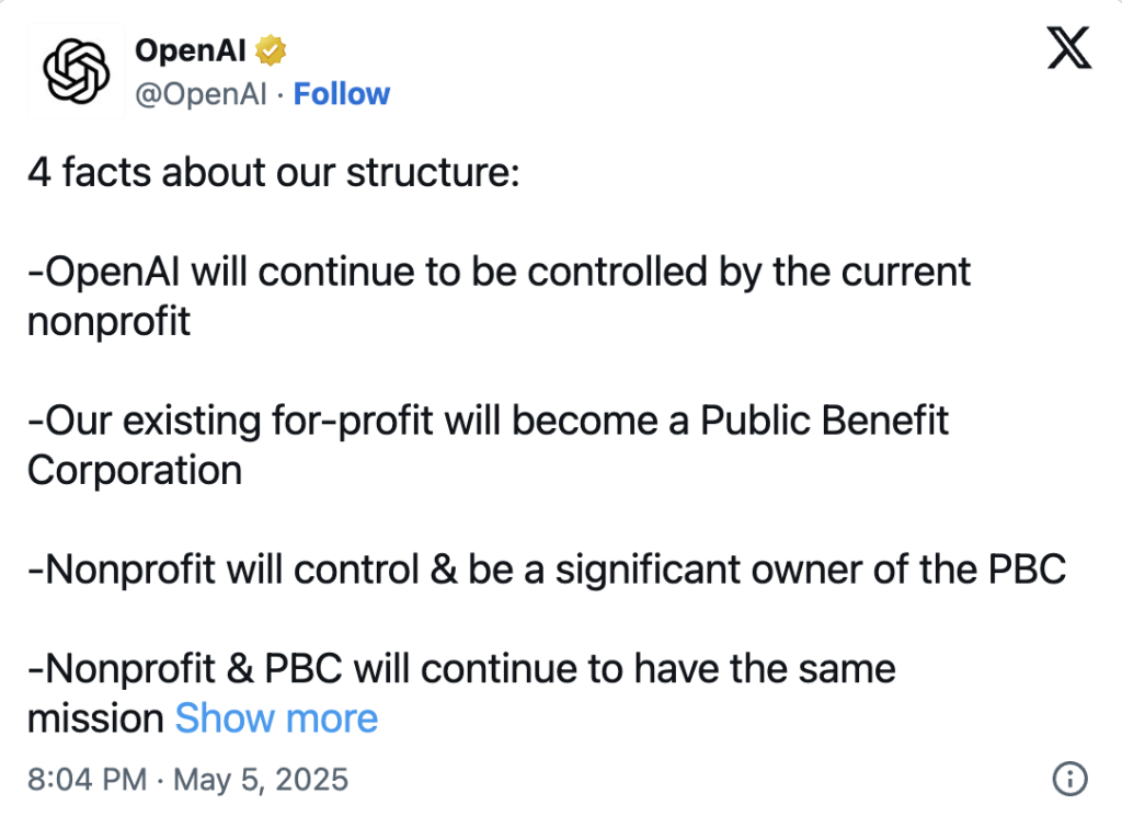 המבנה החדש של OpenAI