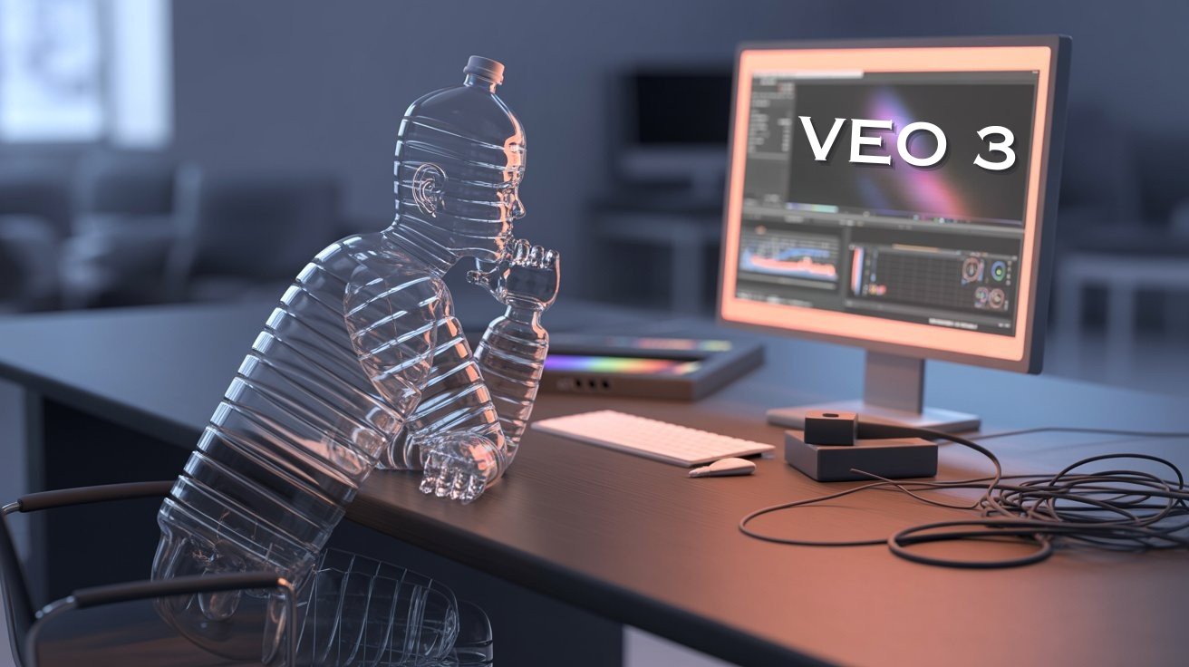 סיפור עם יצירה על פלסטיק ויוצר ב-Veo 3