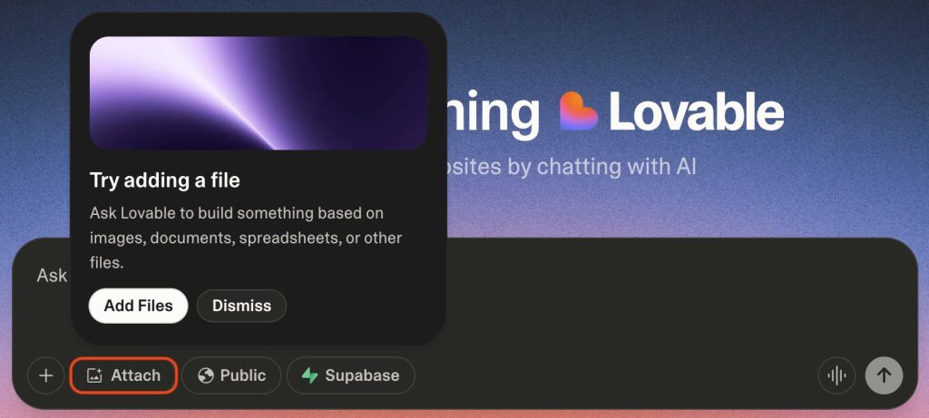 פיצ'ר חדש ב-Lovable: גרור קובץ והפוך אותו לאפליקציה