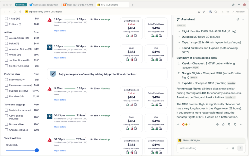 השוואת טיסות בזמן אמת