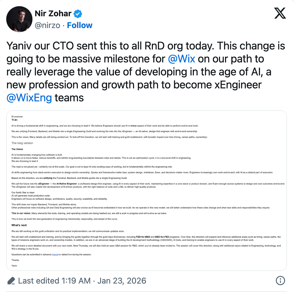 פוסט של ניר זוהר