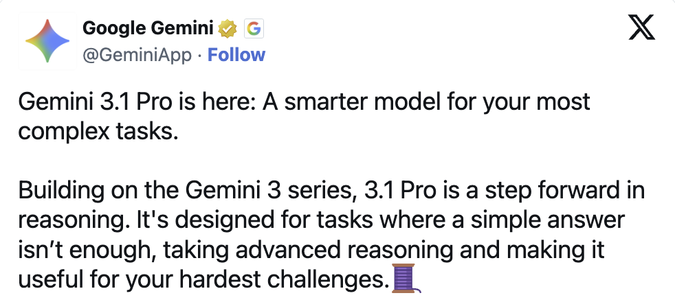 ג'מיני 3.1 פרו מציג קפיצה ביכולות ההסקה והביצוע של גוגל, ומסמן מעבר ממודלי שיחה לסוכני עבודה שמבצעים משימות מורכבות מקצה לקצה.