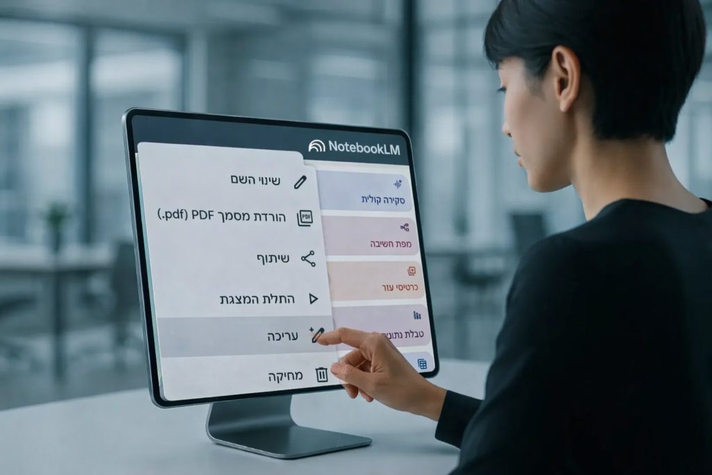 מחברת דיגיטלית חכמה מ-Google לניתוח מידע, יצירת תובנות והפקת פודקאסטים ומצגות בלחיצת כפתור