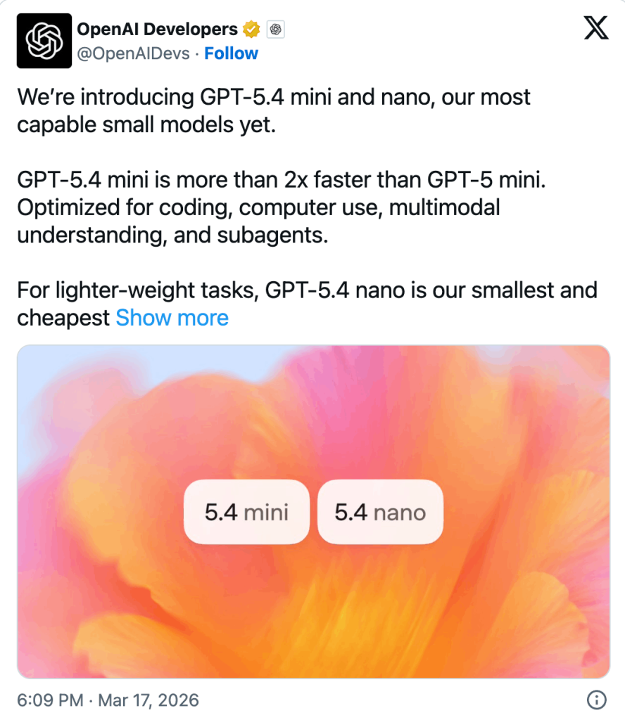 GPT‑5.4 mini ו‑GPT‑5.4 nano