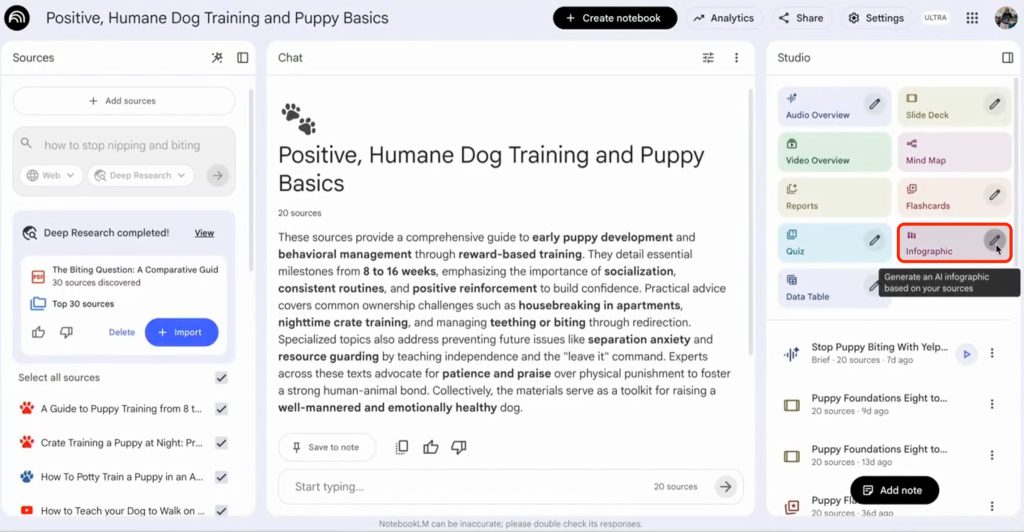 לבחור אינפוגרפיקה דרך איזור הסטודיו