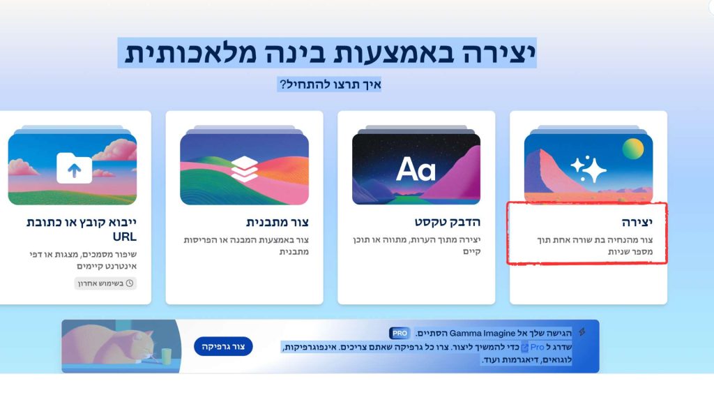 לוחצים על ״יצירה״