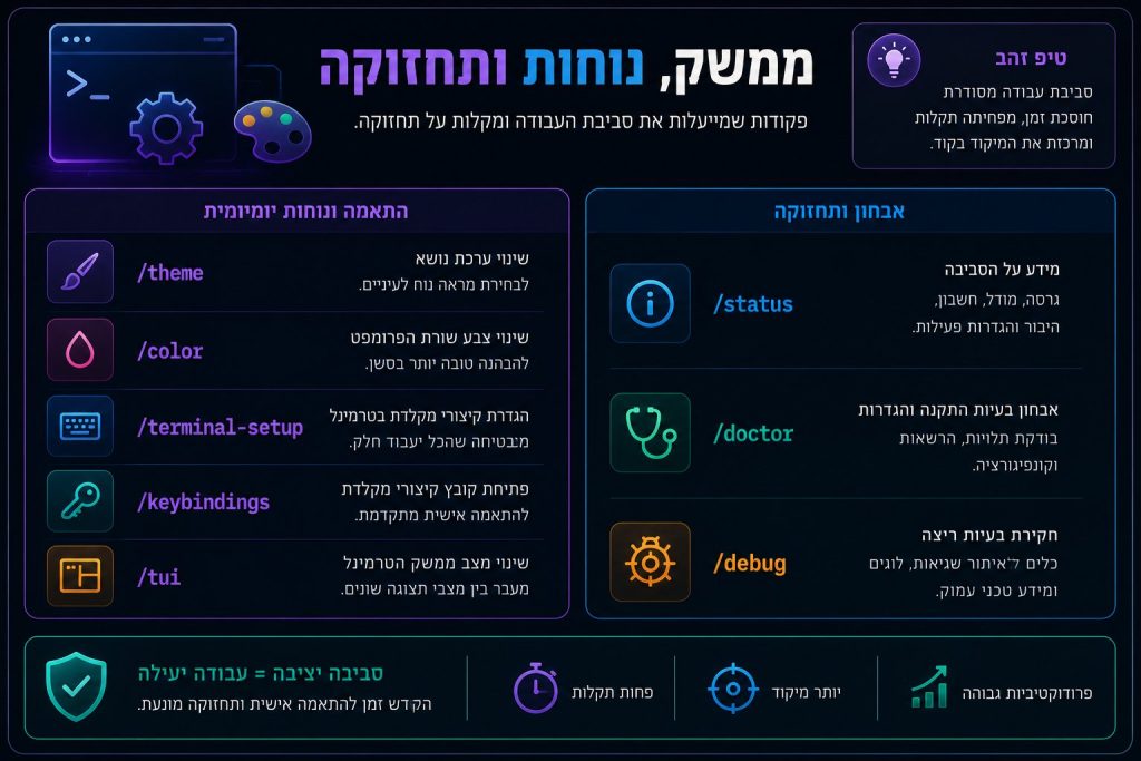 ממשק, נוחות ותחזוקה