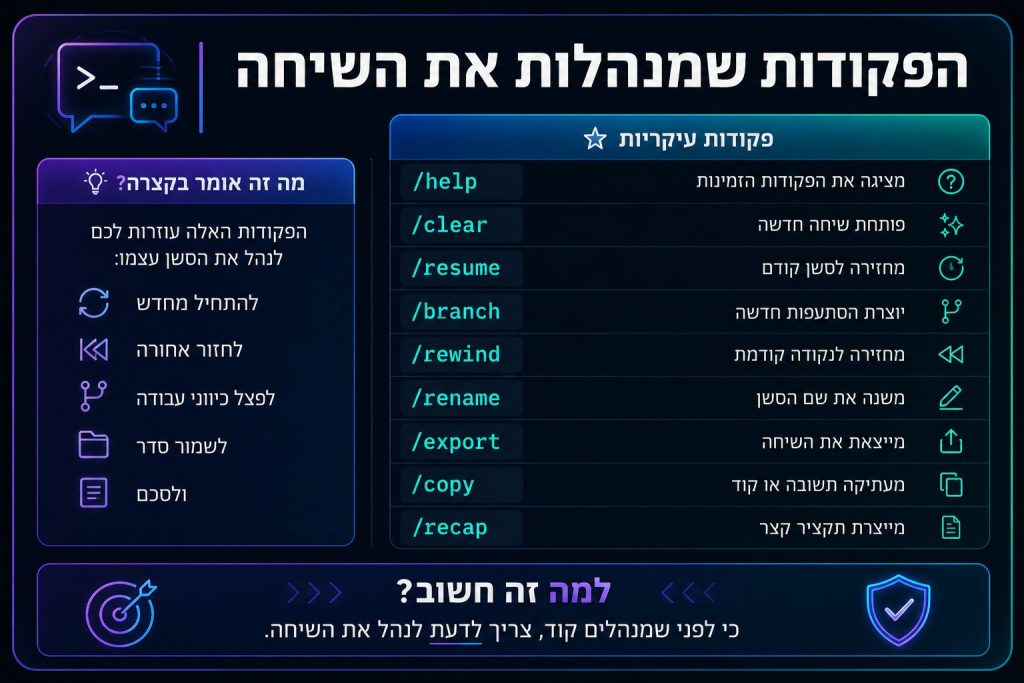 הפקודות שמנהלות את השיחה
